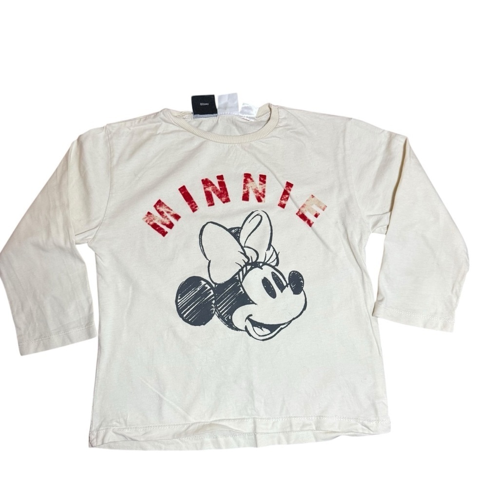 Disney Minnie Mouse Girls Long Sleeve Graphic T-Shirt Size 4–5Y